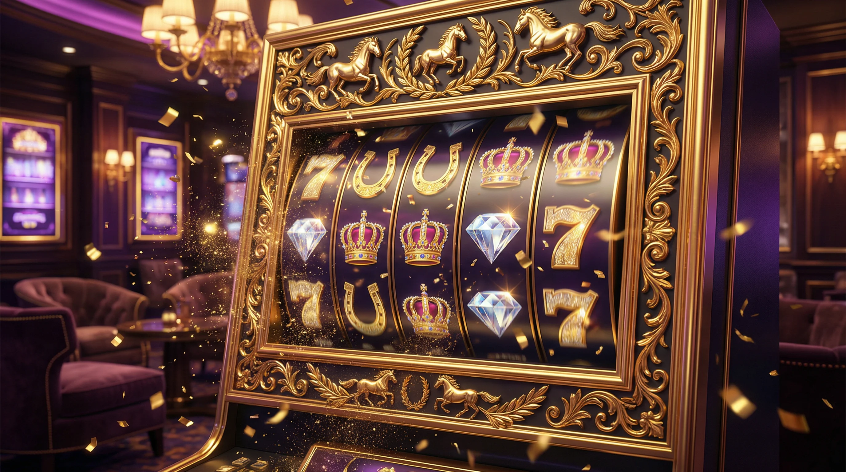 Caça-níqueis premium com tema de cavalo dourado no maximabet